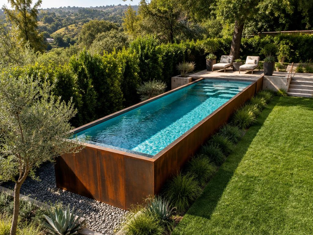 40 ft · Semi in-ground · Corten